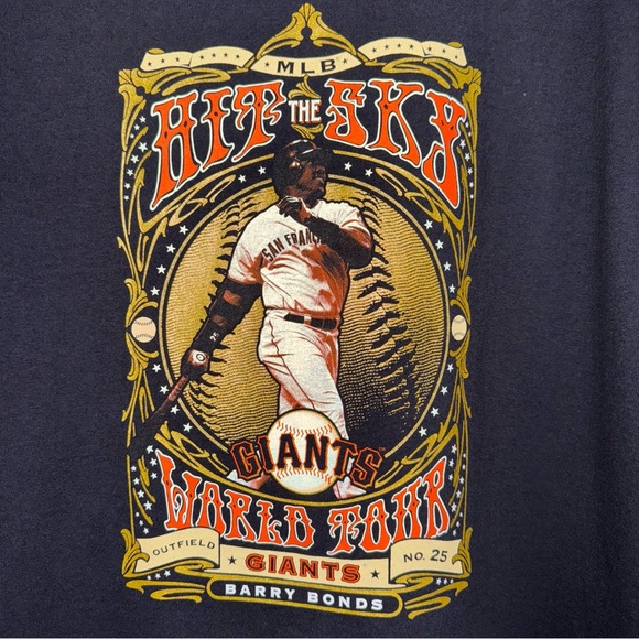 Vintage Rare 2006 Barry Bonds 2XL Shirt  Hit The Sky World Tour Giants  MLB Y2K - Picture 3 of 8